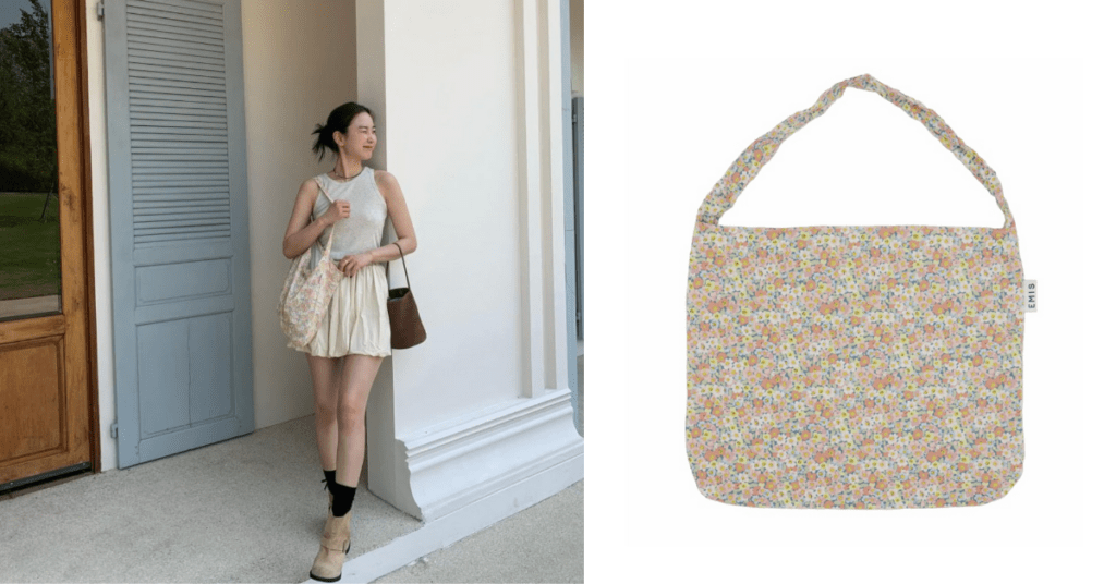 Actress Jang Hee Ryung's Corduroy tote bag from EMIS