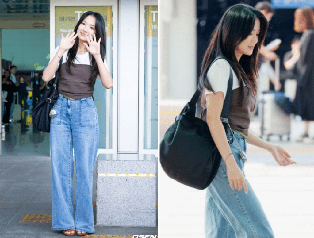 Kim Hye Yoon's airport fashion, featuring SISLEY, LOEUVRE, and ROCKPORT