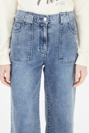 SISLEY Square Pocket Wide Denim Pants