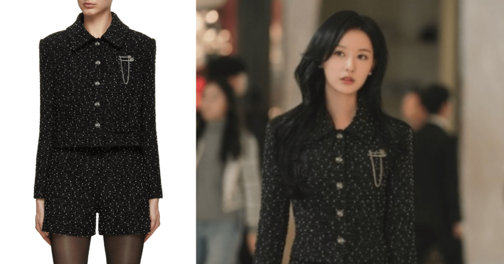 Kim Ji Won wearing SOONIL Pearl and Crystal Embellished Cropped Tweed Jacket in Queen of Tears