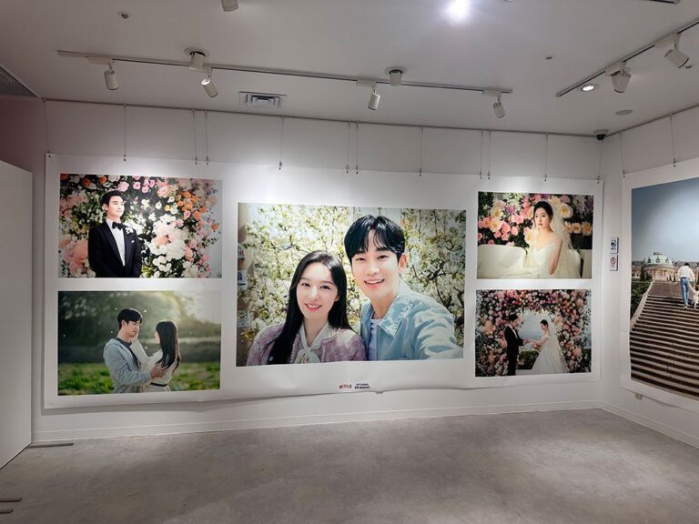 Photos exhibited in Queen of Tears pop-up store in Tokyo, Japan