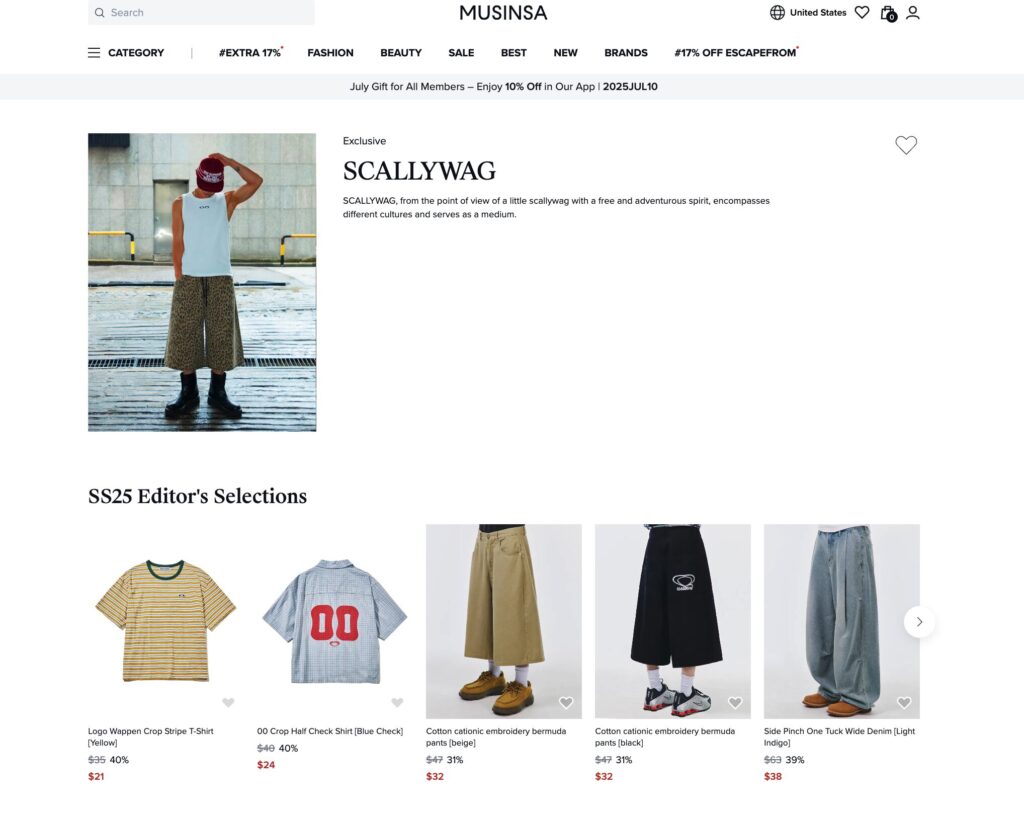 Scallywag shop on MUSINSA Global